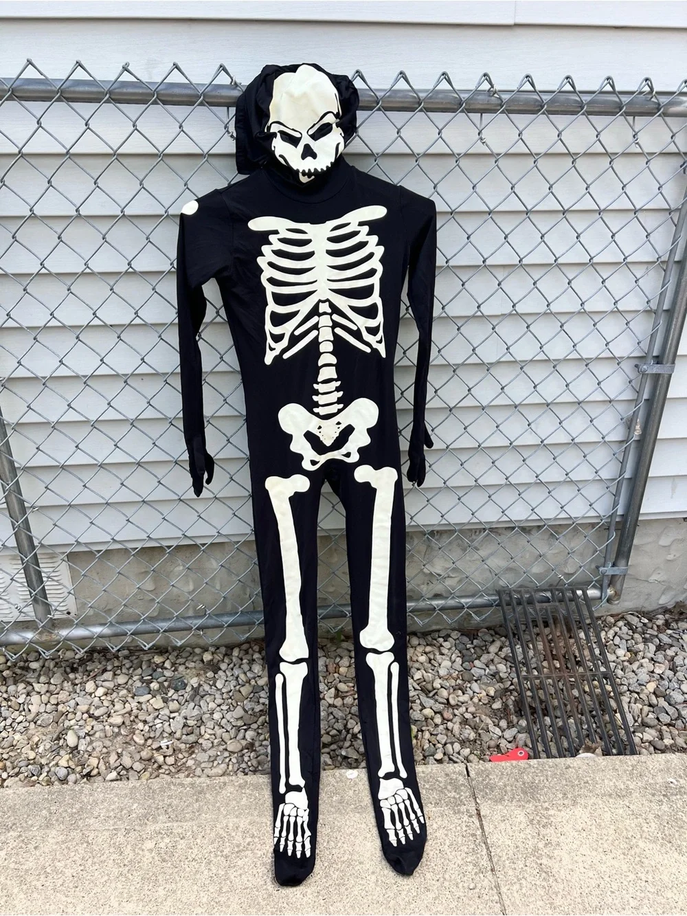 Spirit Halloween Glow Skeleton SuperSkin Costume - Black, White, Green Child XL - Picture 2 of 9